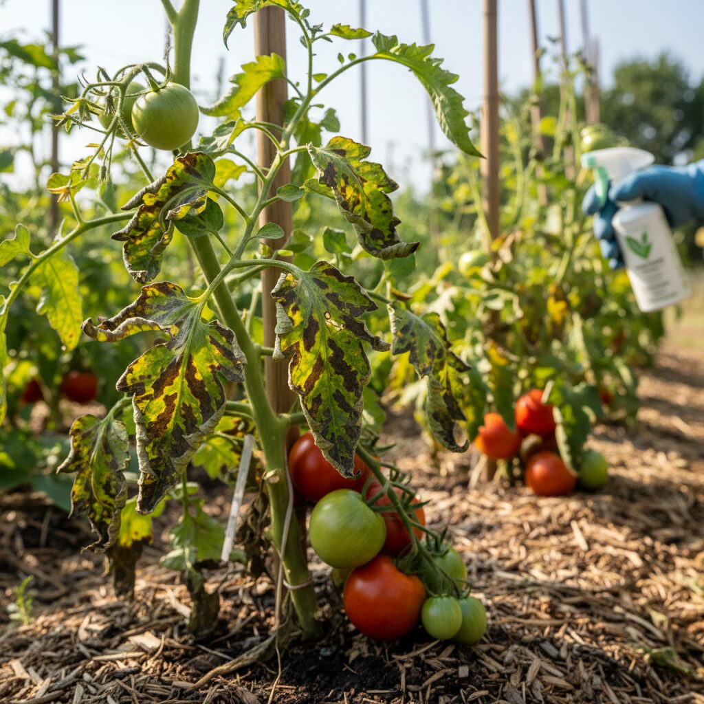 Alternarioza pomidora — jak rozpoznać i zwalczyć suchą plamistość?