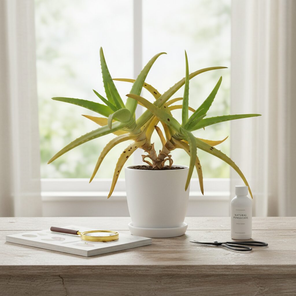 Choroby aloesu — jak rozpoznać, dlaczego liść żółknie i jak go ratować?