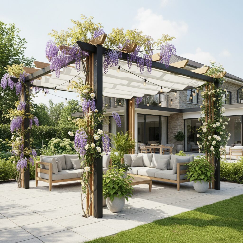 Co na pergole? Najlepsze rośliny, zadaszenia i inspiracje