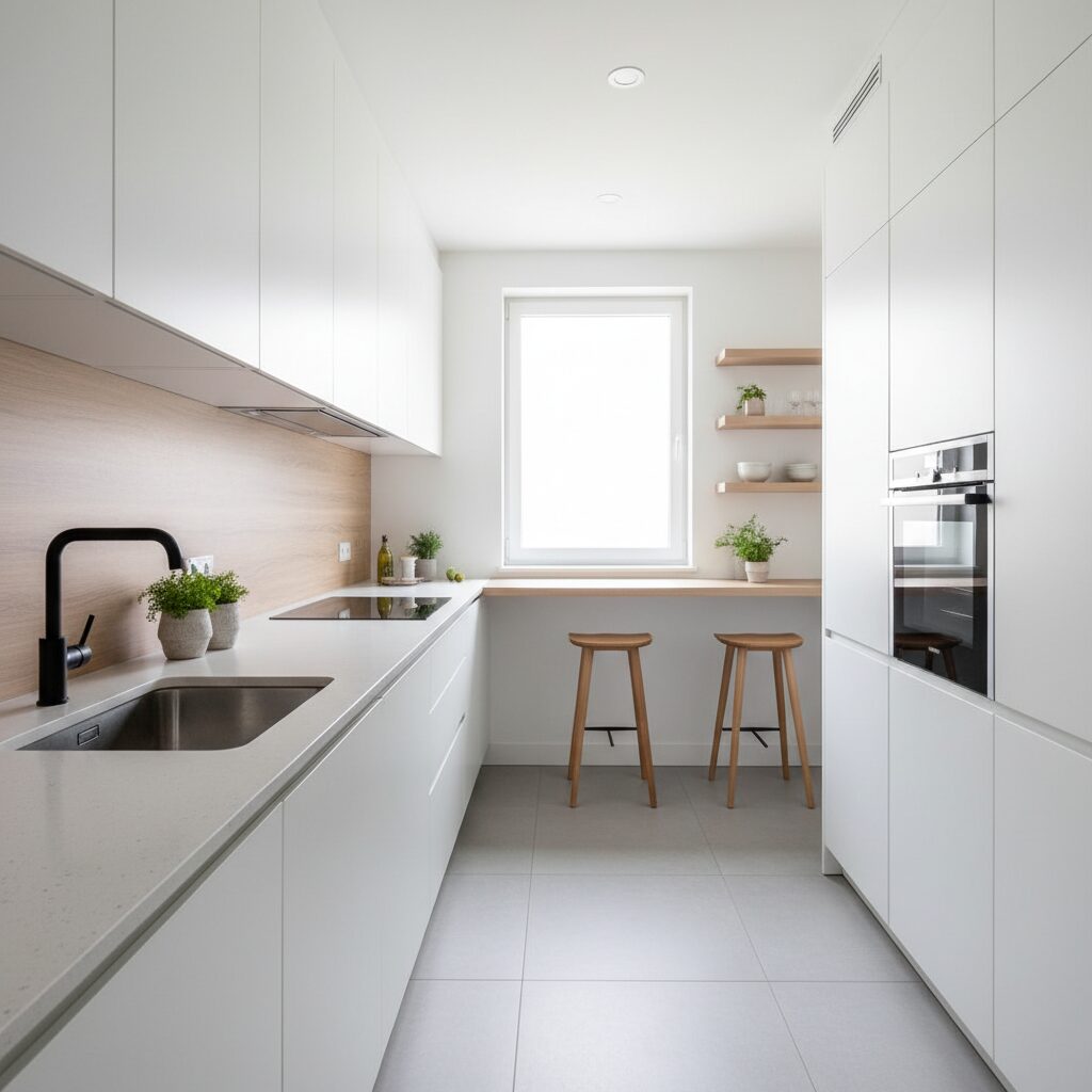 Jak funkcjonalnie urządzić długą i wąską kuchnię?