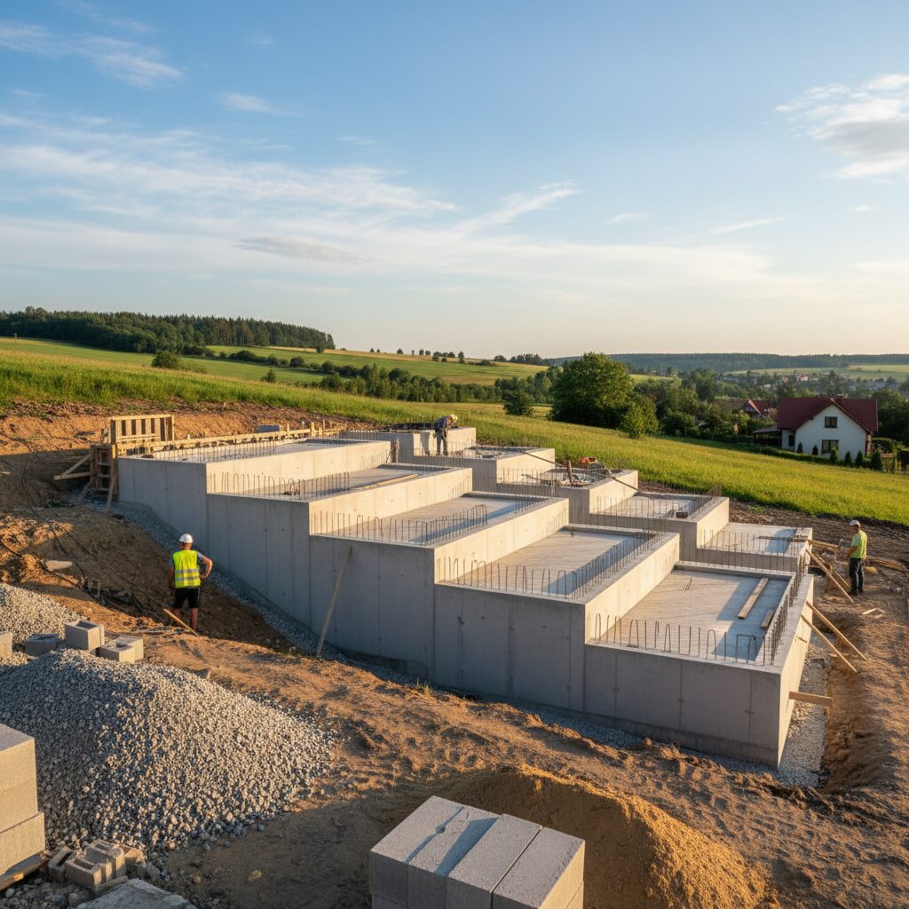Fundament schodkowy — jak go wykonać na pochyłym terenie?