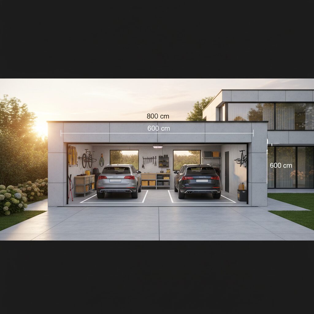 Garaż dwustanowiskowy wymiary — jak zaplanować przestrzeń?