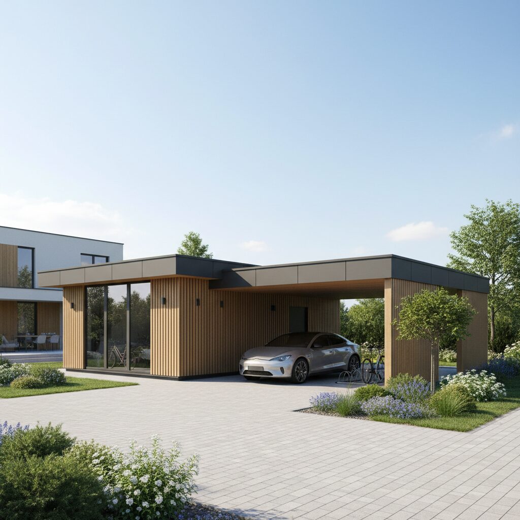 Garaż z wiatą — czy warto połączyć te dwie konstrukcje?