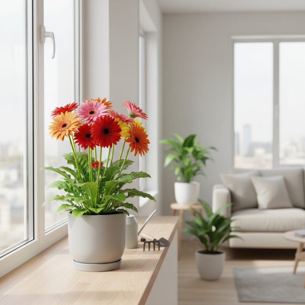 Gerbera doniczkowa — jak dbać o ten kolorowy kwiat w domu?