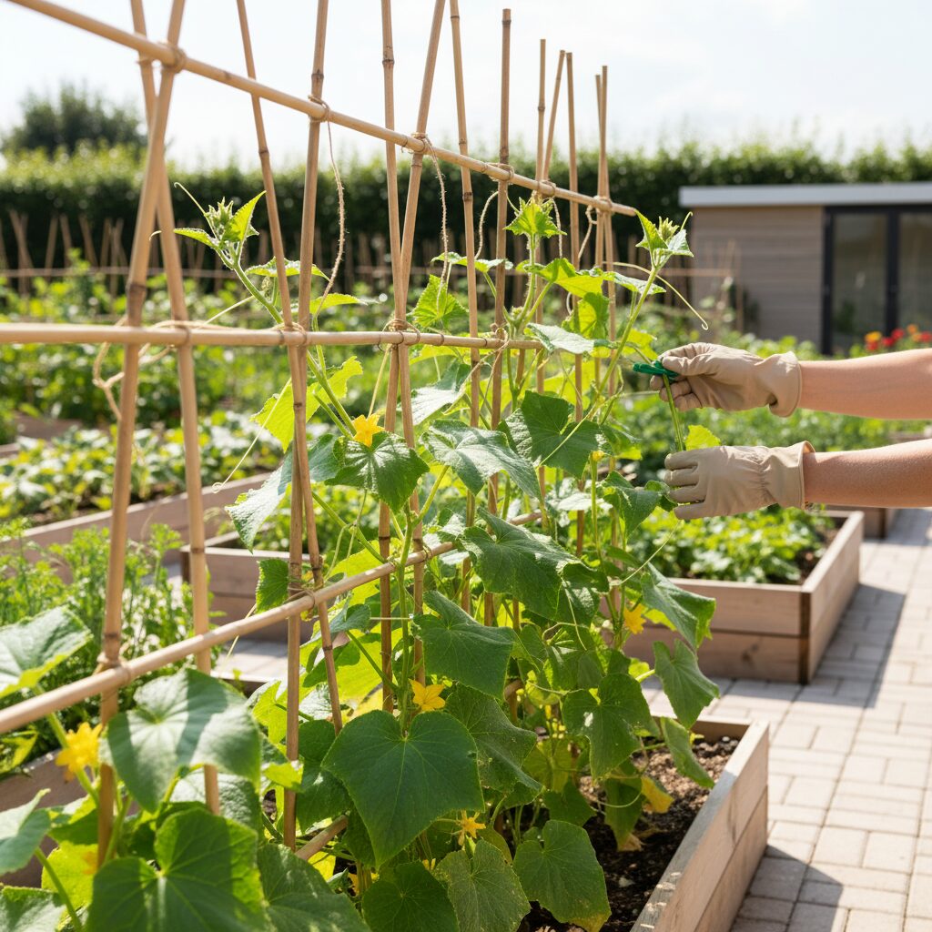 Jak podwiązywać ogórki? Kompletny poradnik uprawy pionowej