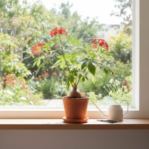 Jatropha podagrica — jak uprawiać to niezwykłe drzewo butelkowe?