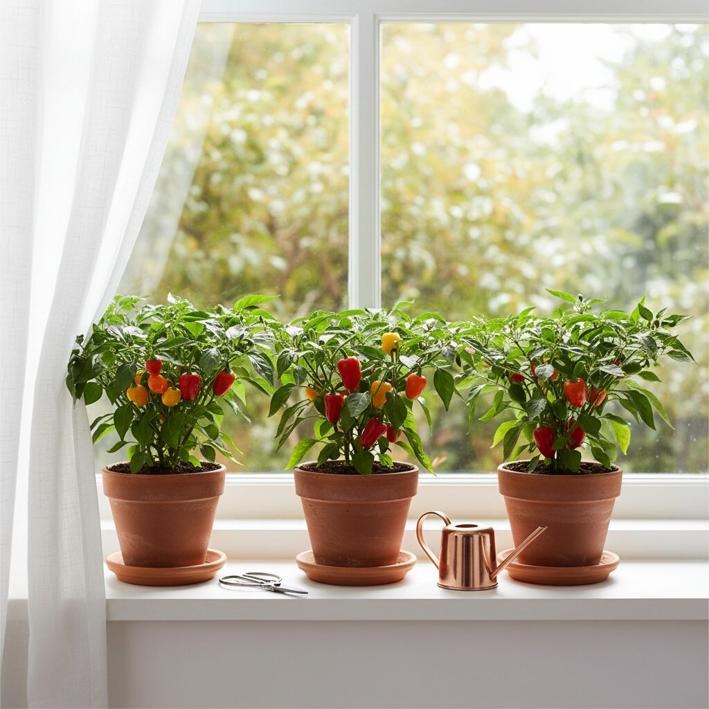 Mini papryczki w doniczce — jak uprawiać je na parapecie?