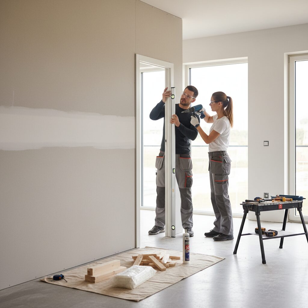 Jak wykonać montaż ościeżnicy do ściany prostopadłej?