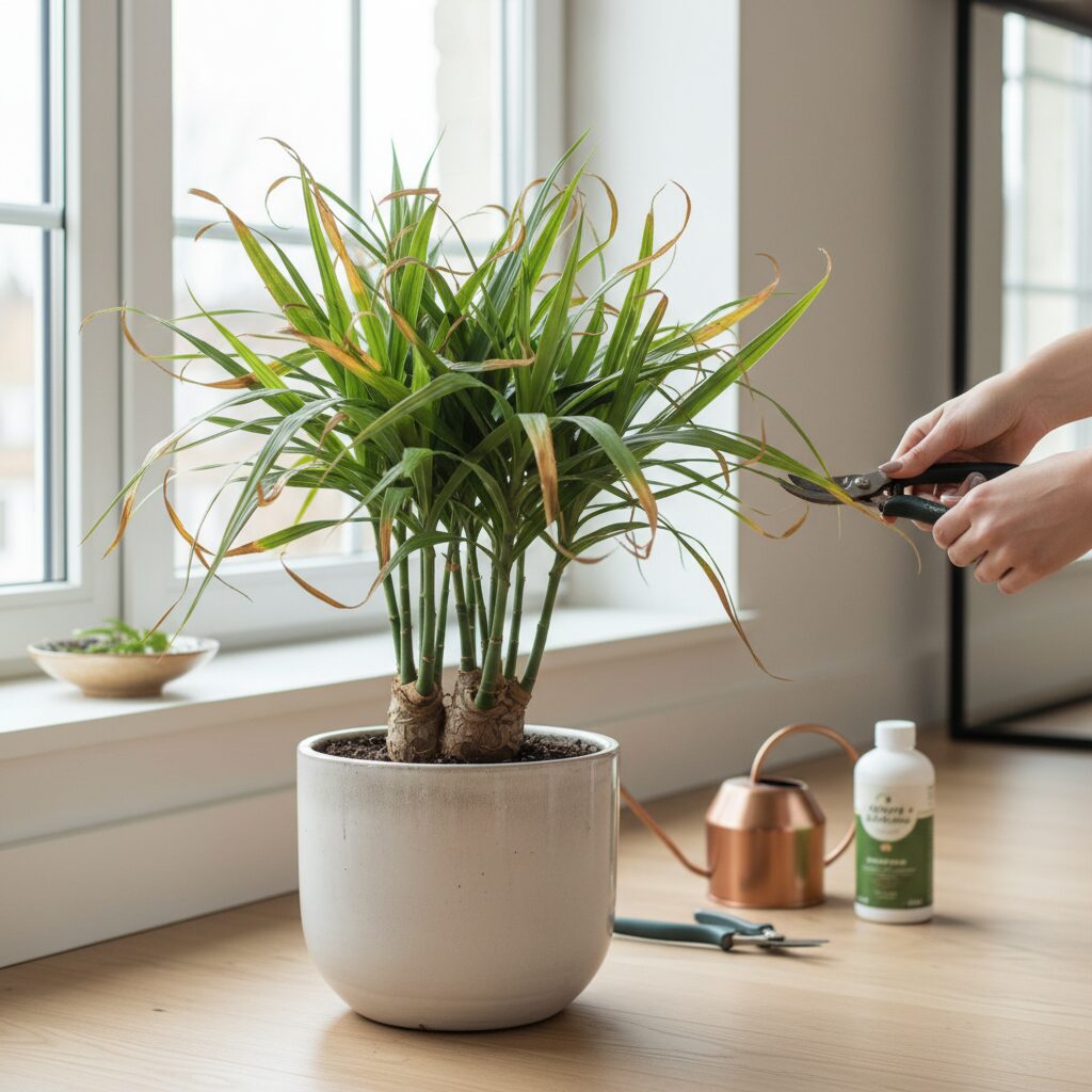 Nolina usychające liście — jak uratować nogę słonia?