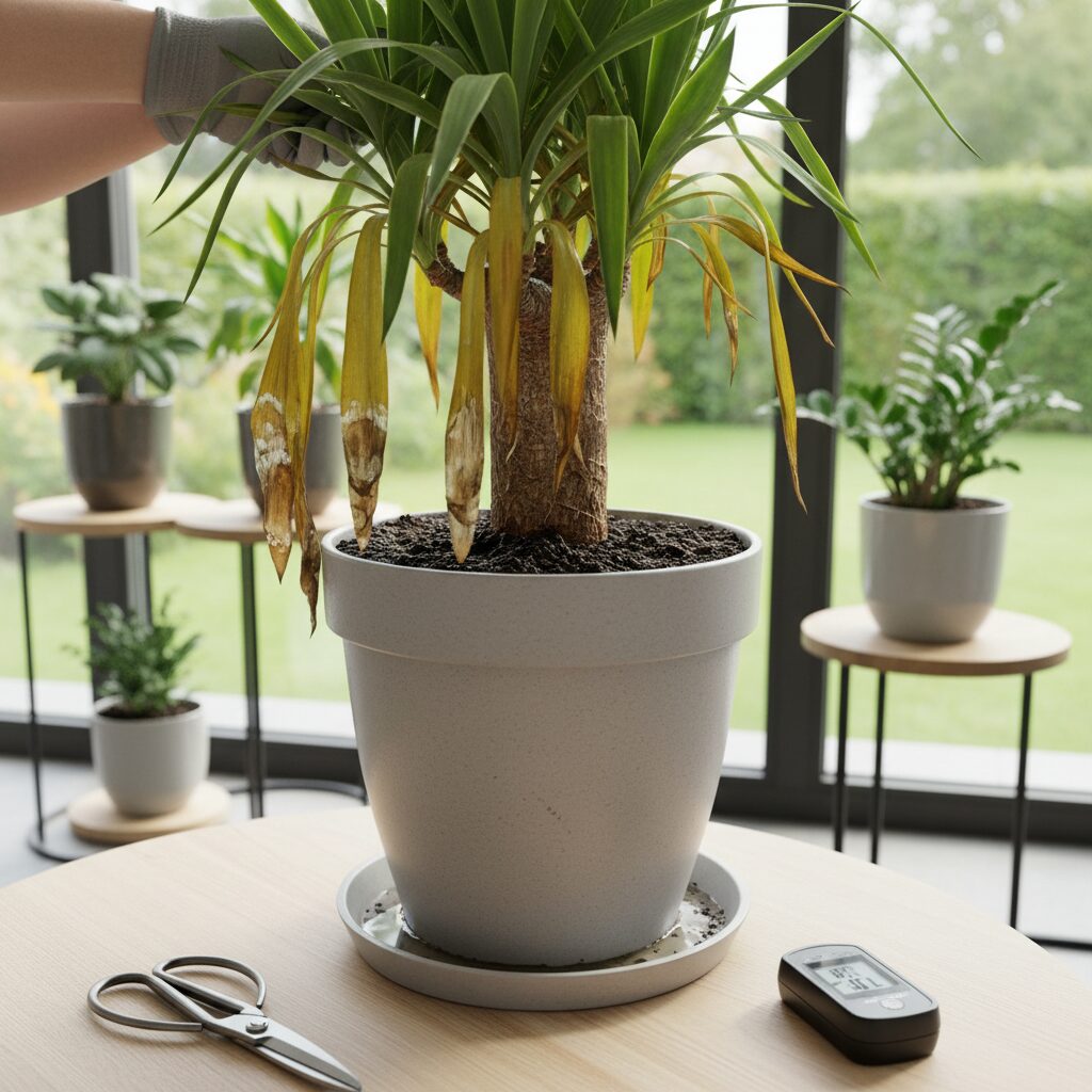 Przelana juka — jak uratować roślinę i rozpoznać objawy?