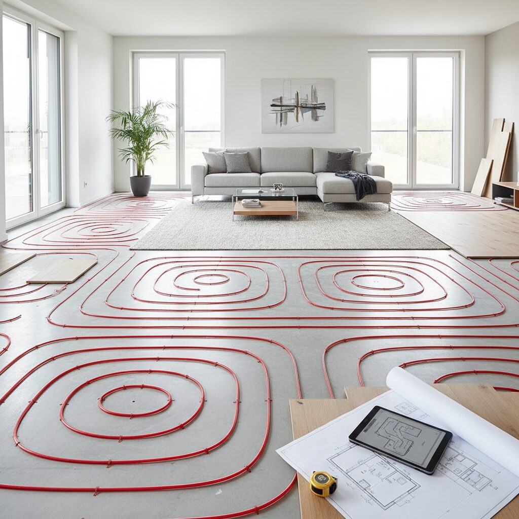 Salon 30 m2 ile pętli podłogówki? Ekspercki poradnik