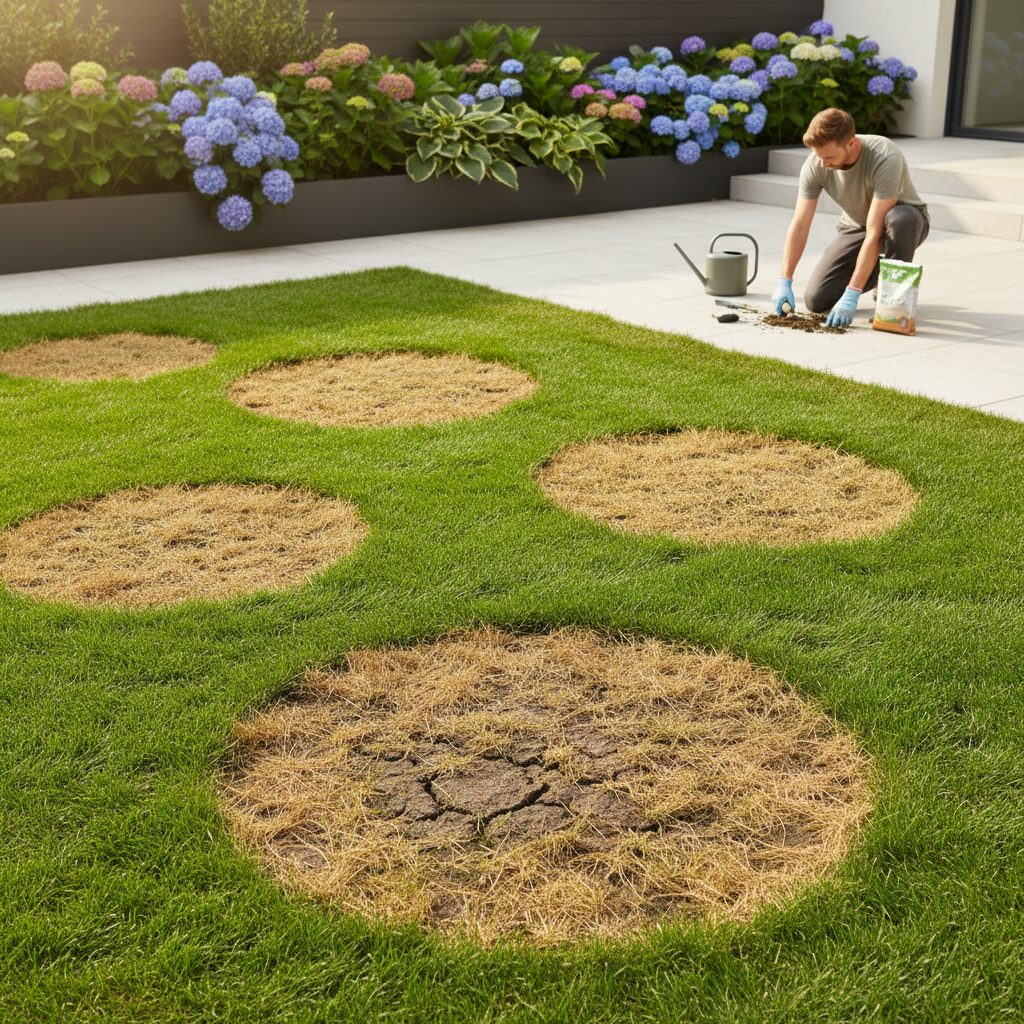 Suche plamy na trawniku — jak rozpoznać przyczyny i uratować darń?