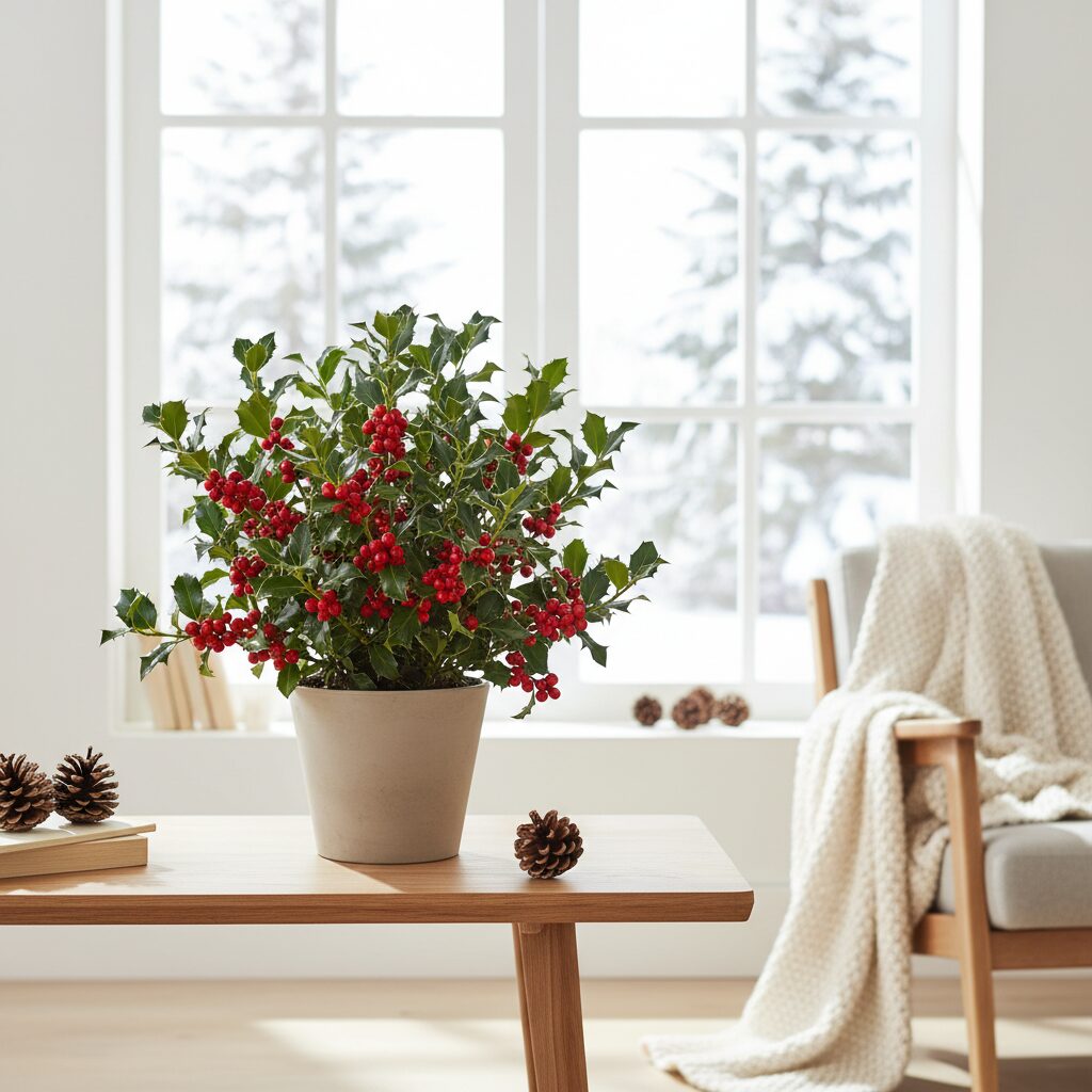 Świąteczna roślina z czerwonymi kulkami — co to za gatunek?