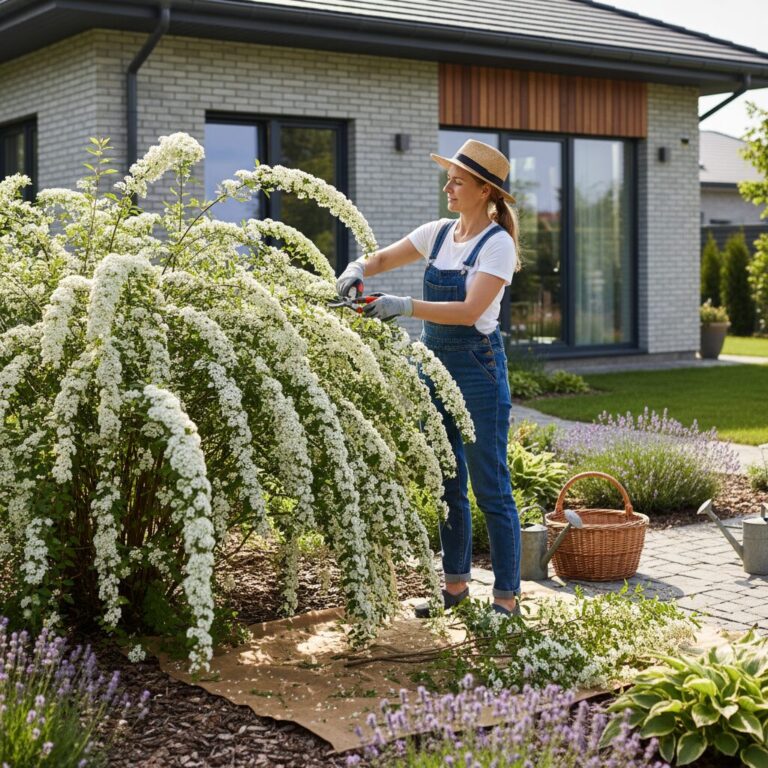 Tawuła szara cięcie — jak i kiedy przycinać krzew Grefsheim?