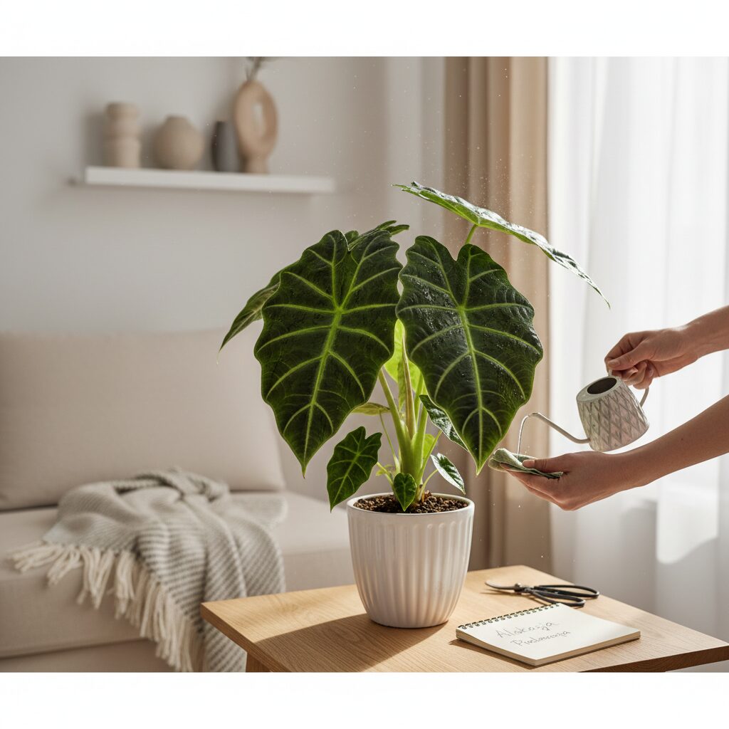 Ucho słonia kwiat — jak pielęgnować alokazję w domu?