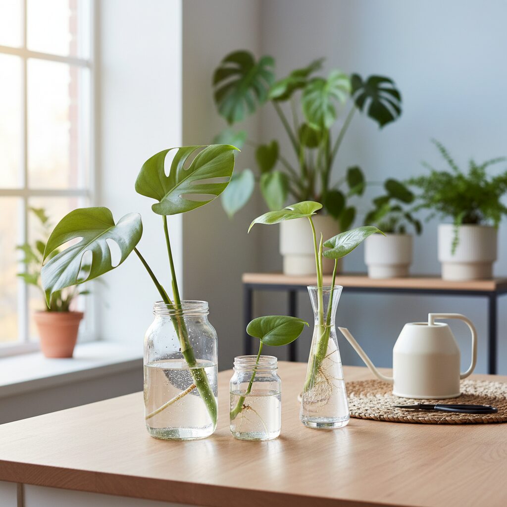 Jak wykonać ukorzenianie monstery w wodzie krok po kroku?