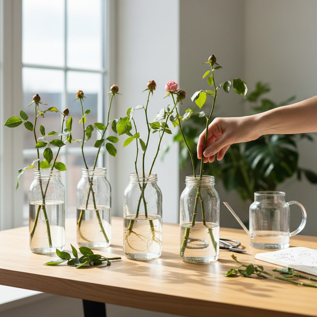 Ukorzenianie róży w wodzie — kompletny poradnik krok po kroku