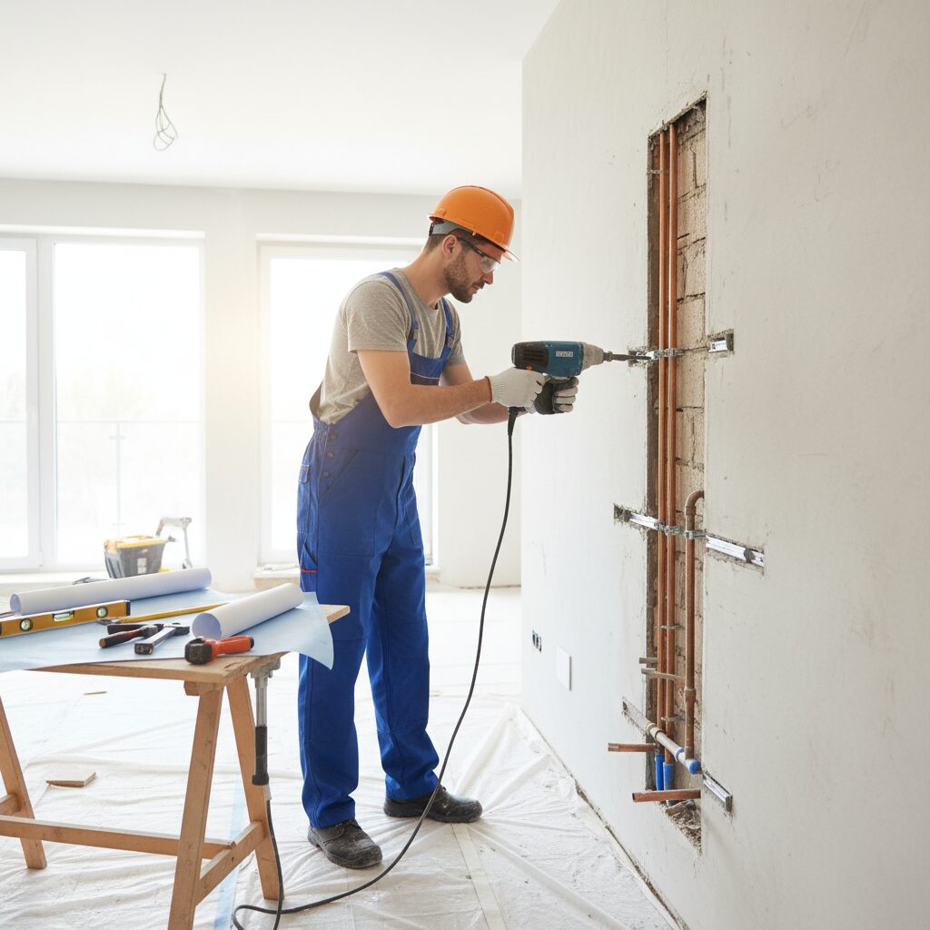 Wkuwanie rur w ścianę — przepisy, normy i zasady montażu