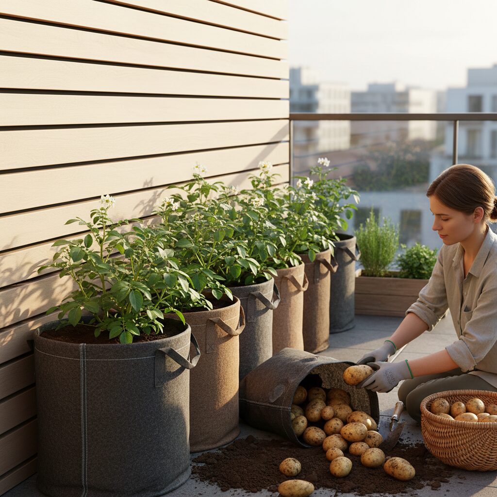 Ziemniaki w workach — jak uprawiać własne warzywa na balkonie?