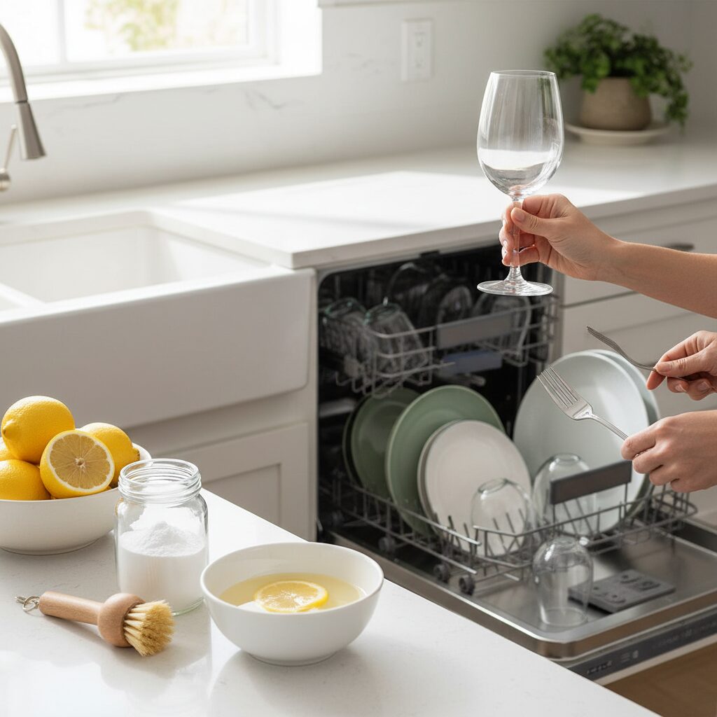 Zmywarka nie domywa — domowe sposoby na lśniące naczynia