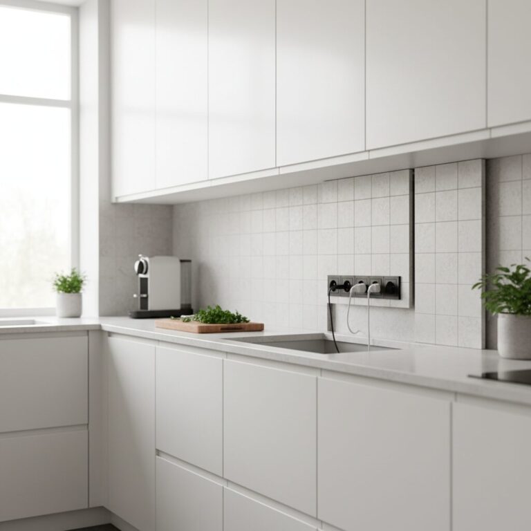 pomysłu na ukrycie gniazdek elektrycznych w kuchni