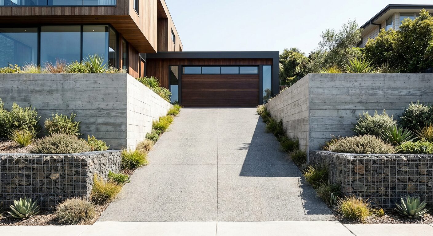 wysoki podjazd do garażu