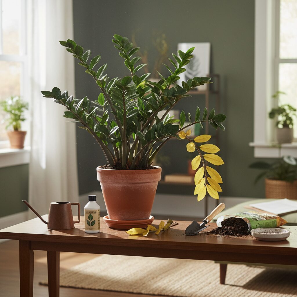 Zamiokulkas żółknące liście – przyczyny i sposoby ratowania rośliny