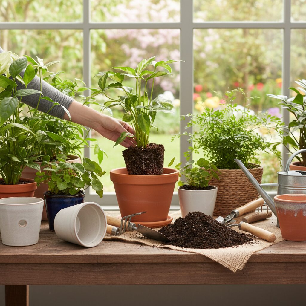 Przesadzanie roślin doniczkowych – kiedy, jak i do jakiej doniczki