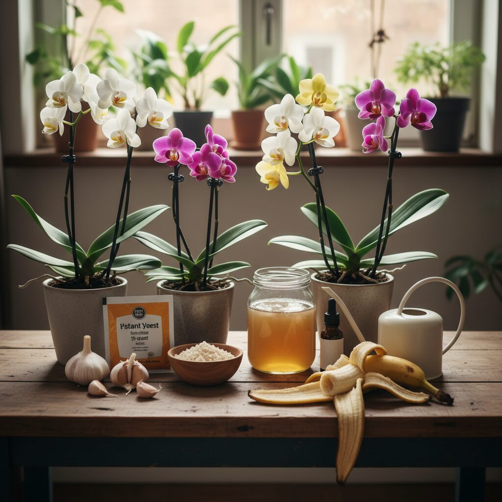 Nawożenie storczyków domowym sposobem – czosnek, drożdże, skórka banana