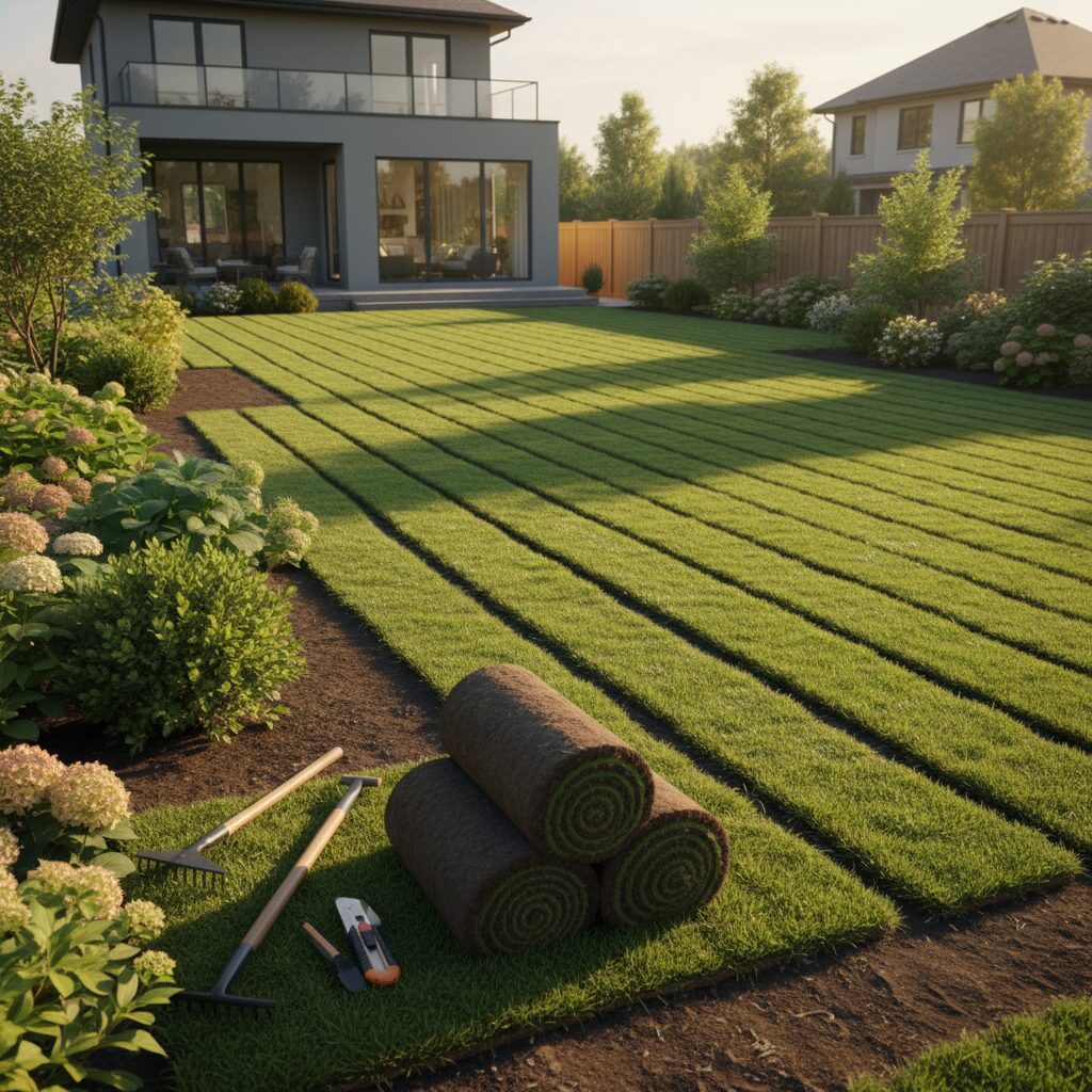 Trawnik z rolki – cena za m2 i układanie samodzielne