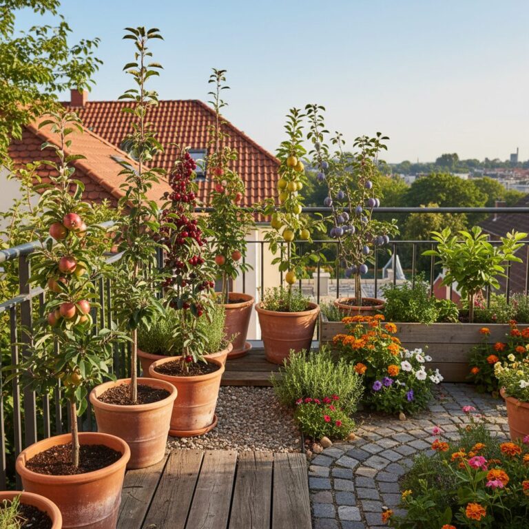 Drzewa owocowe kolumnowe – odmiany do małego ogrodu i na balkon