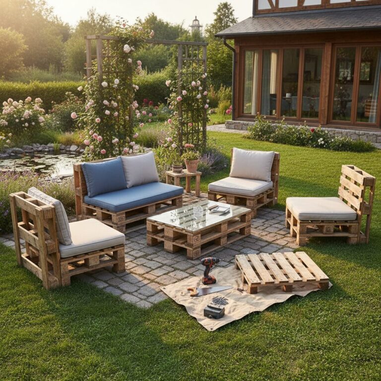 Meble ogrodowe z palet – jak zrobić samodzielnie krok po kroku