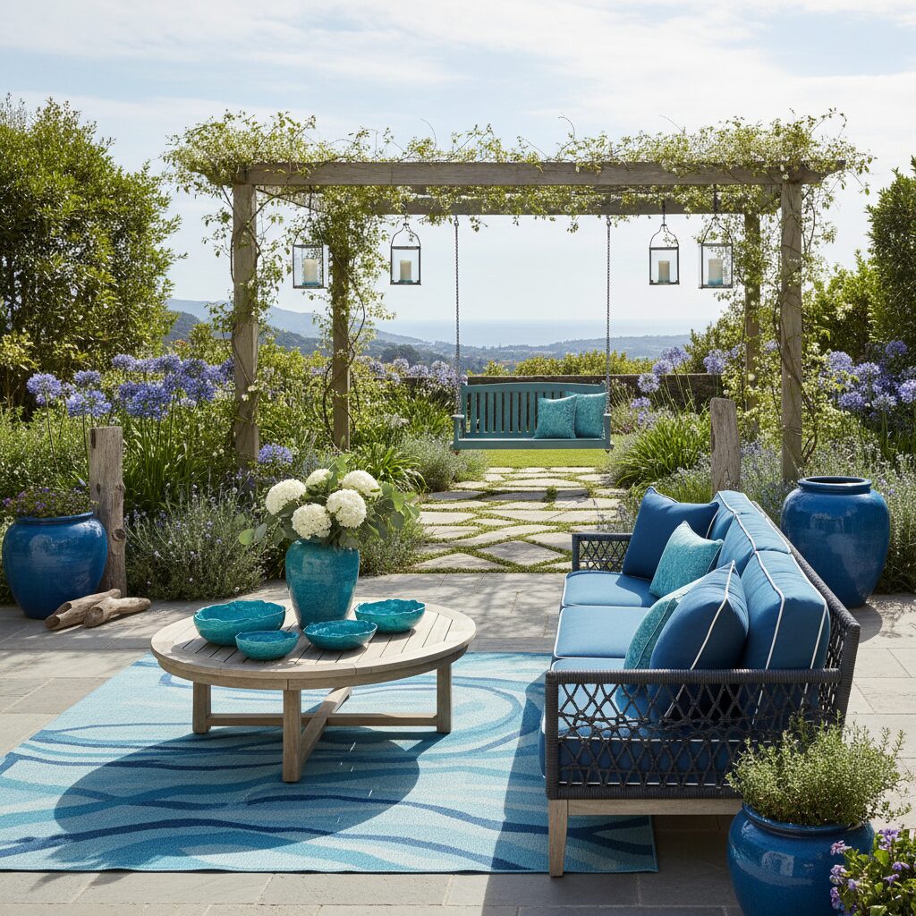 Kolor morski w aranżacji tarasu i ogrodu – inspiracje i dobieranie dodatków