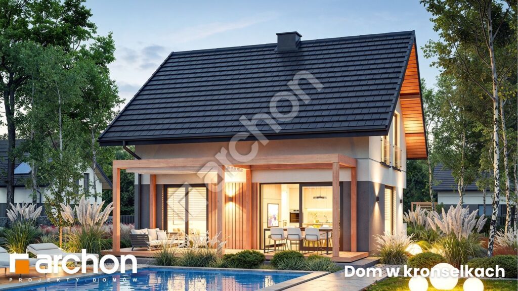 Tani w budowie Dom w kronselkach - pięć pokoi i powierzchnia zabudowy poniżej 70 m²